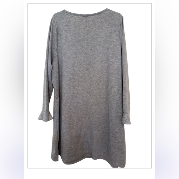 Lane Bryant grey jersey knit dress Woman’s size 22/24
ruffle cuff sleeves - Picture 3 of 7